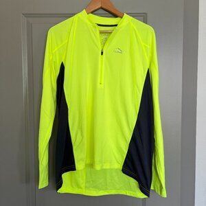 L.L. Bean Men's Cycling Volt Yellow/Green Long Sleeve Shirt - L